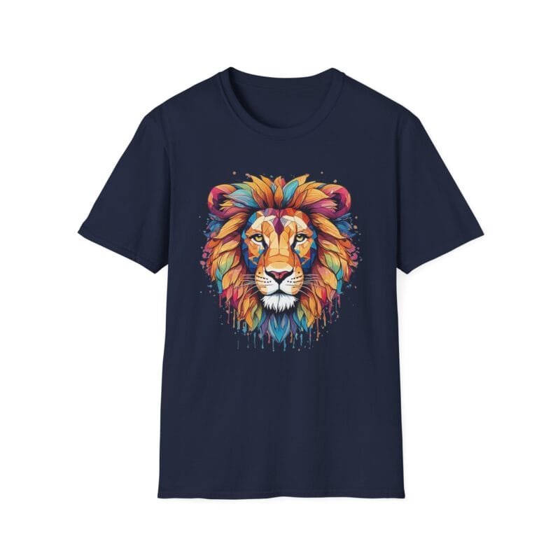 LION 1 - Colorful Lion T-Shirt - 'Born to Rule, Destined to Lead' - Unisex Softstyle Tee $16.97