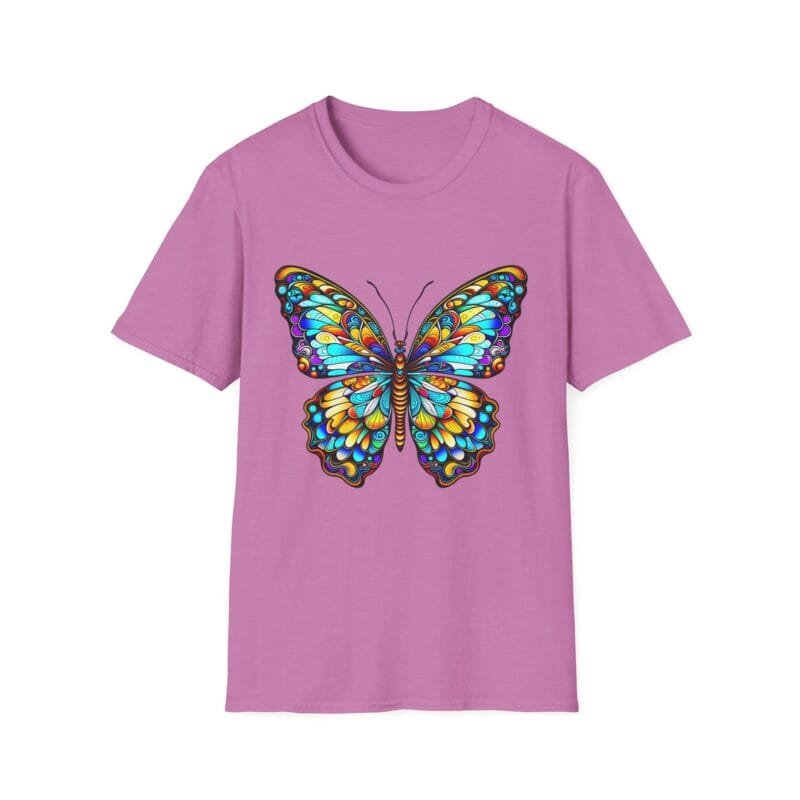 Colorful Butterfly & Inspirational Quote Unisex Softstyle T-Shirt $16.92