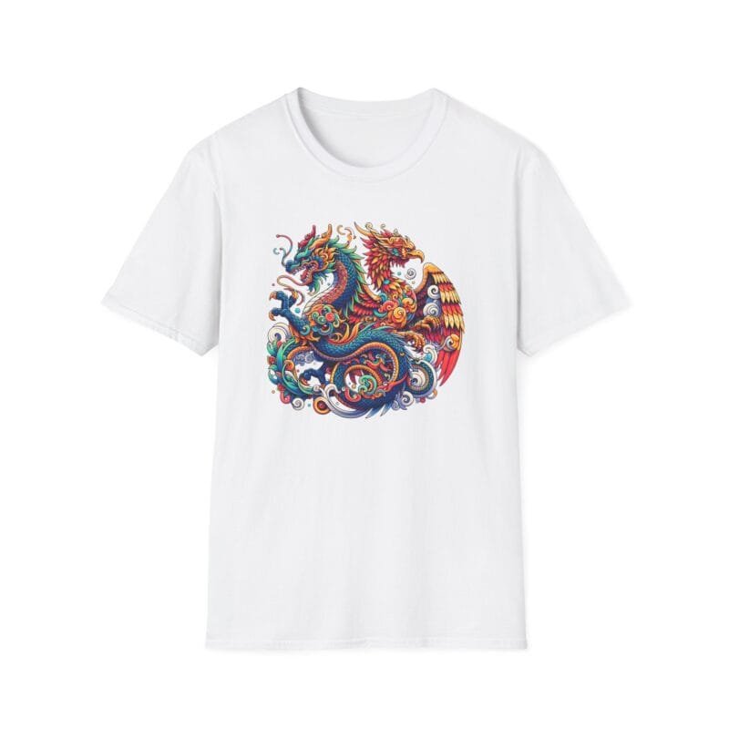 Colorful Dragon and phoenix - Unisex T-Shirt - Climate Change Awareness Tee $16.92