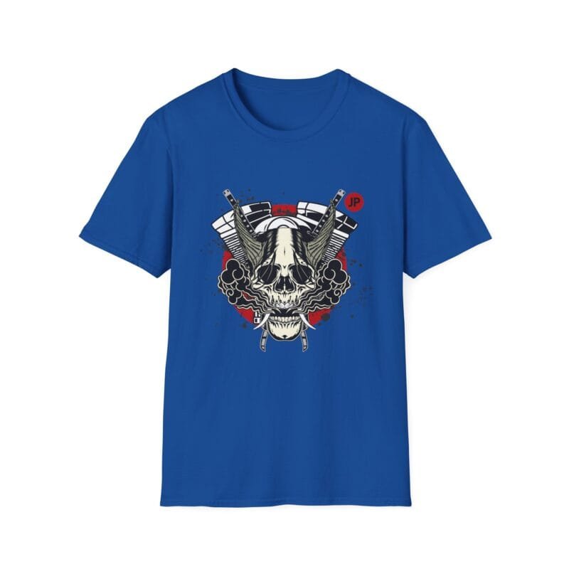 Vintage Japanese Motorcucle - Adventure Awaits Skull and Tiger Unisex Softstyle T-Shirt $17.88