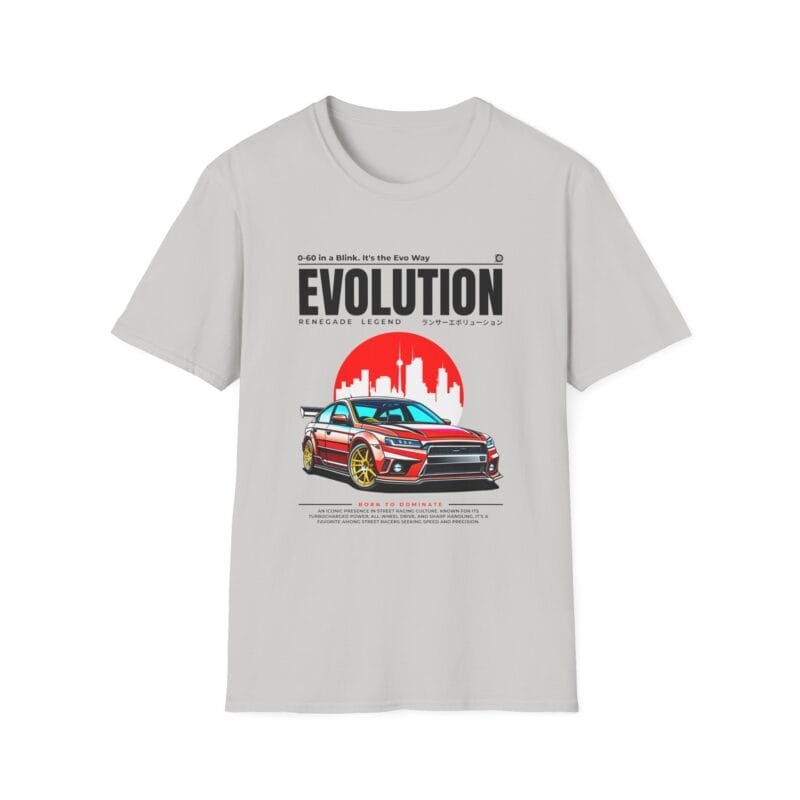Evolution Car Graphic Unisex Softstyle T-Shirt - Bold Hearts Inspire Greatness $17.92
