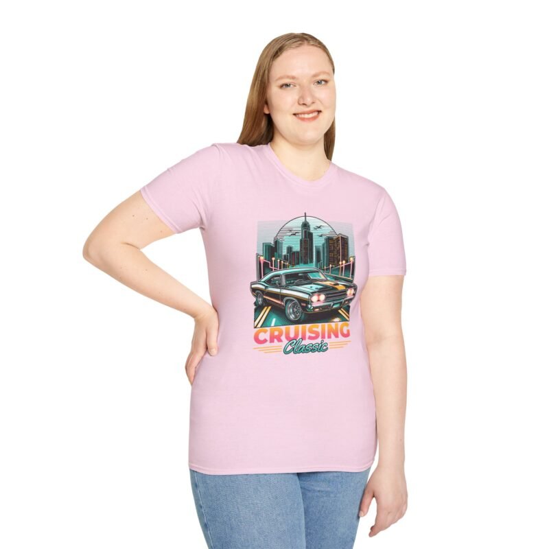 Car cruising classic Retro Car Graphic T-Shirt, Vintage Auto Tee, Unisex Softstyle Tee, Birthday Gift, Music Lovers Apparel, Cruising Classic Design $17.92