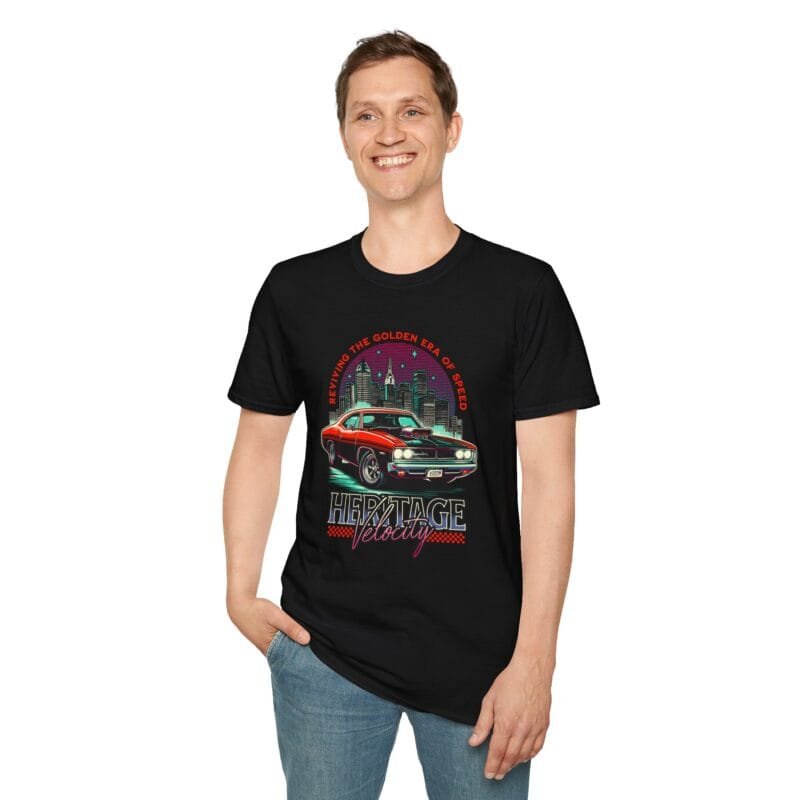 Heritage Velocity Vintage Car T-Shirt - Reviving the Golden Era of Speed | Unisex Softstyle Tee $17.92