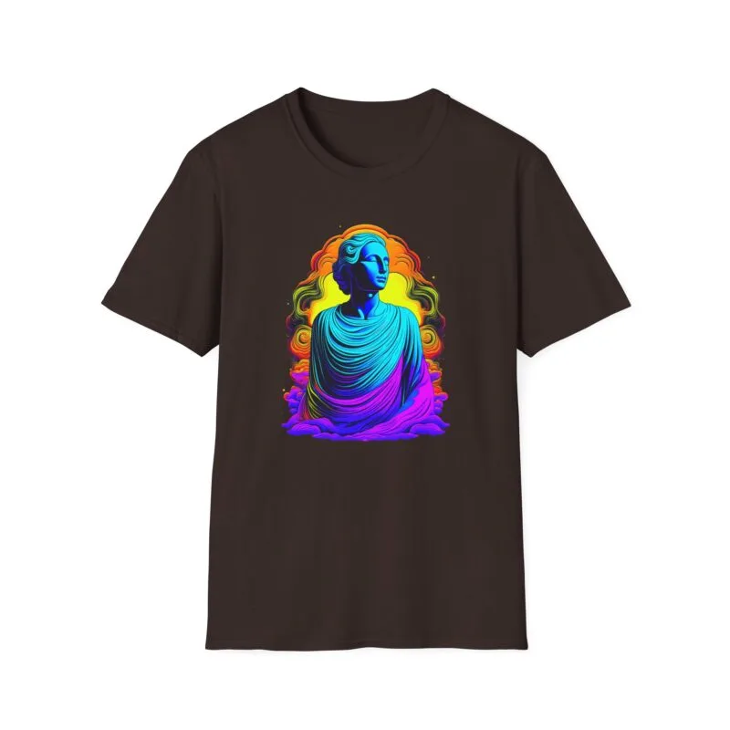 Colorful Lady 2 - Unisex Softstyle T-Shirt – Colorful Buddha Design with Inspirational Quote $17.88
