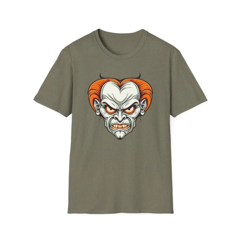 Angry Joker - Bold Graphic Unisex Softstyle T-Shirt - Unique Horror Design $17.88