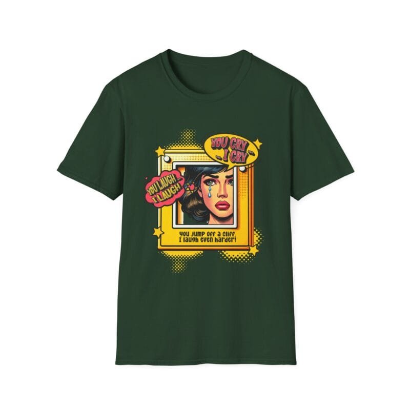 Comic Pop Art Crying Woman With Tears - Pop Art Inspirational T-Shirt | Positive Vibes, Gift for Friends, Motivational Tee, Fun Graphic Shirt, Casual Wear $17.88
