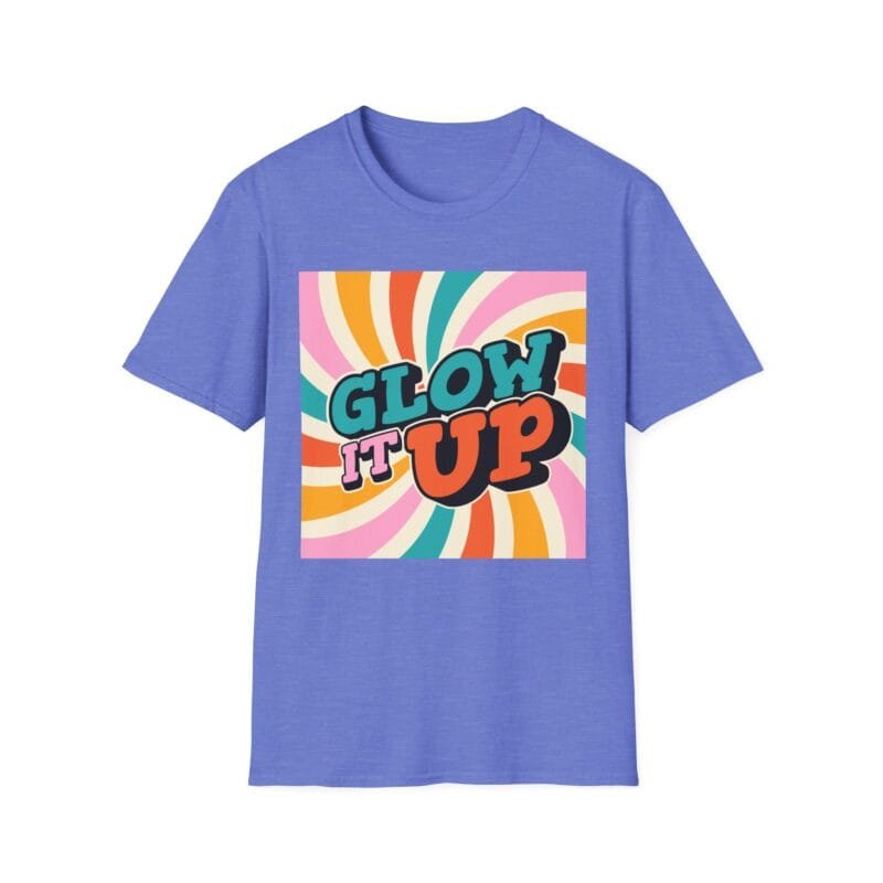 Glow Up - It Up Unisex T-Shirt, Retro Graphic Tee, Positive Vibes Shirt, Gift for Friends, Summer Party Apparel, Casual Wear $17.88