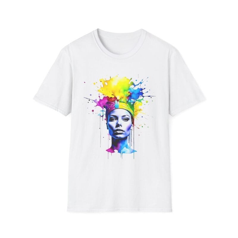 Colorful Lady 2 - Colorful Art-Inspired Unisex Softstyle T-Shirt - 'Bold Hearts Inspire Change'