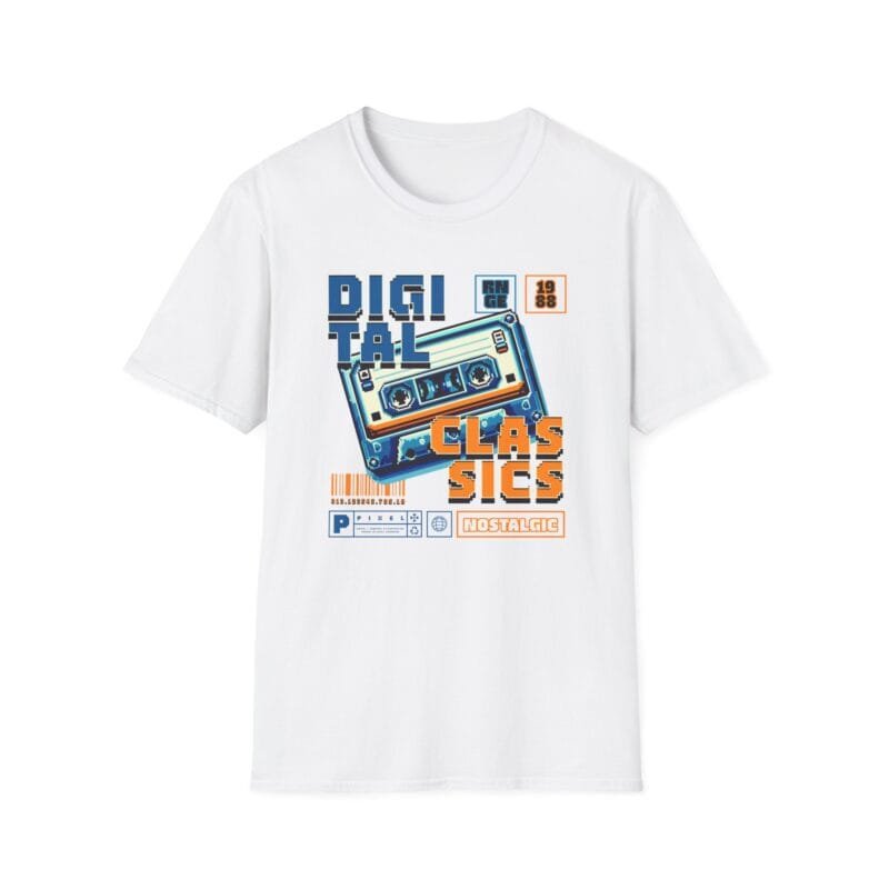 Digital Cassette Classic - Retro Music-Inspired Unisex T-Shirt | Digital Classics Design, Perfect for Music Lovers, Gift for Birthdays, Retro Vibe Tee $17.88