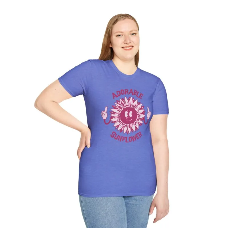 Adorable Sunflower - T-Shirt - Perfect Gift for Coffee Lovers, Funny Quote Tee, Cute Flower Graphic, Ideal for Casual Outings, Summer Wear $17.88