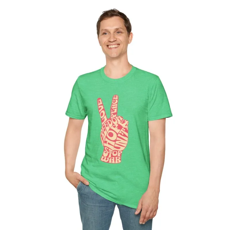 60's Challenge - Peace Love Hope Unisex T-Shirt, Softstyle Tee, Inspirational Shirt, Gift for Friends, Casual Wear, Hope Message Tee $17.88