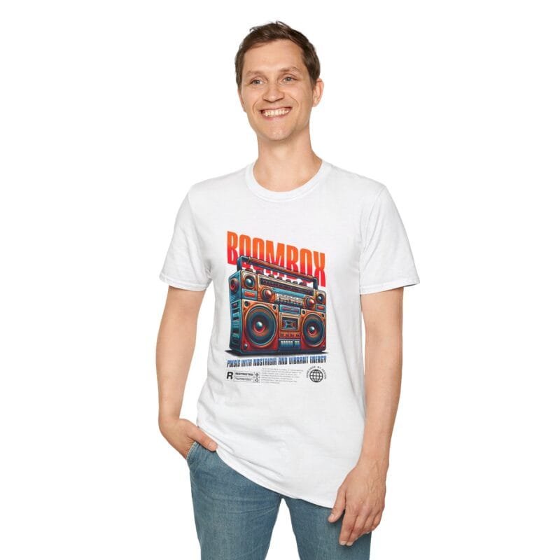 Boombox 1 - T-Shirt, Music Lovers Tee, 80s Style Shirt, Unisex Graphic Tee, Vintage Music Apparel, Gift for Music Enthusiasts $17.88