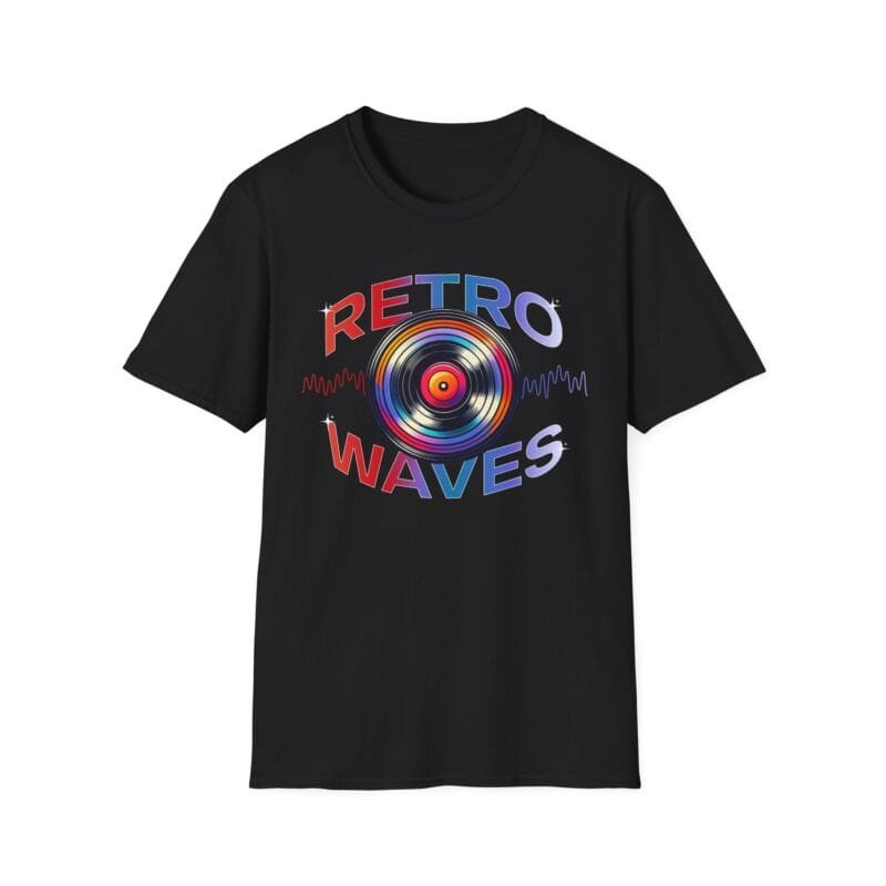 Rainbow Retor Waves Vinyl Illustration - Retro Waves Unisex Softstyle T-Shirt, Music Lover Tee, Vintage Record Shirt, Casual Summer Wear, Gifts for Him/Her, Trendy Everyday Clothing $17.88