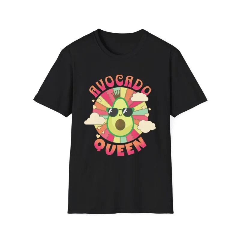 Avocado Queen - Softstyle T-Shirt, Funny Food Shirt, Gift for Her, Cute Summer Tee, Trendy Casual Wear, Party Attire $17.86
