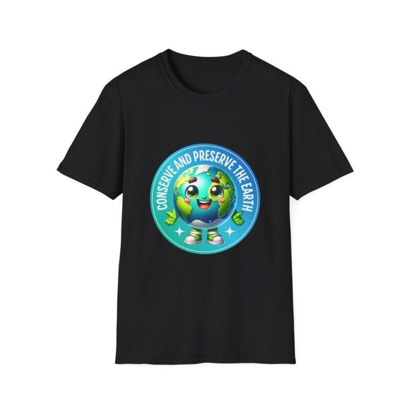 Retro Earth Day Celebration Mascot - Eco-Friendly Unisex Softstyle T-Shirt - 'Conserve and Preserve the Earth' $17.88