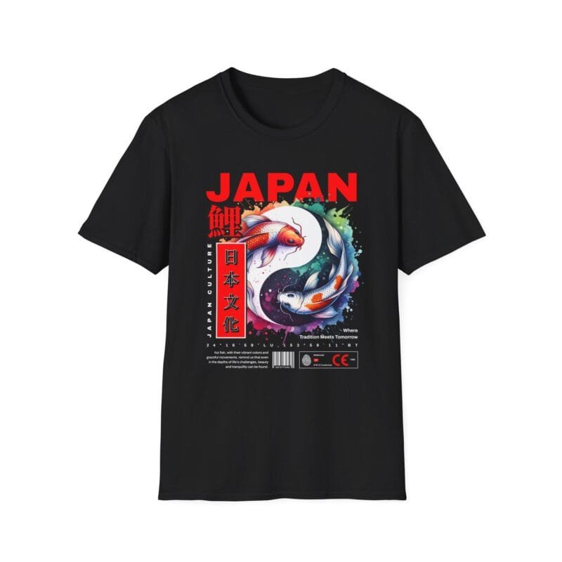 Japan Koi 2 - Inspired Koi Fish T-Shirt - Unisex Softstyle Tee with Inspirational Quote $17.88