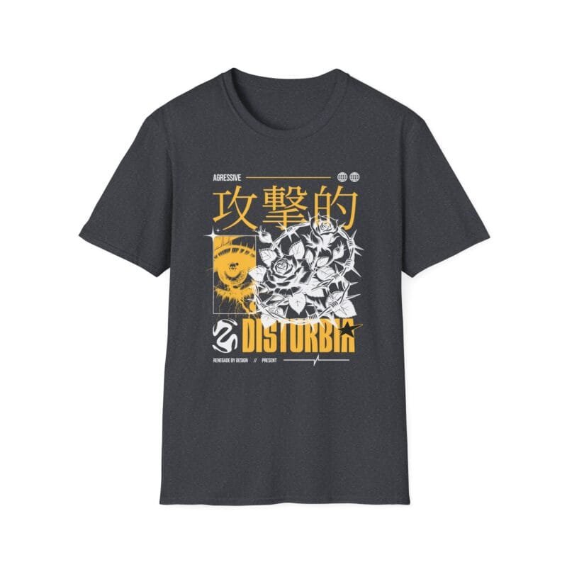 Aggressive Rose - Edgy Graphic T-Shirt, Unisex Disturbia Tee, Black Casual Fashion, Trendy Streetwear, Unique Gift for Teens, Disturbing Art Style $17.88