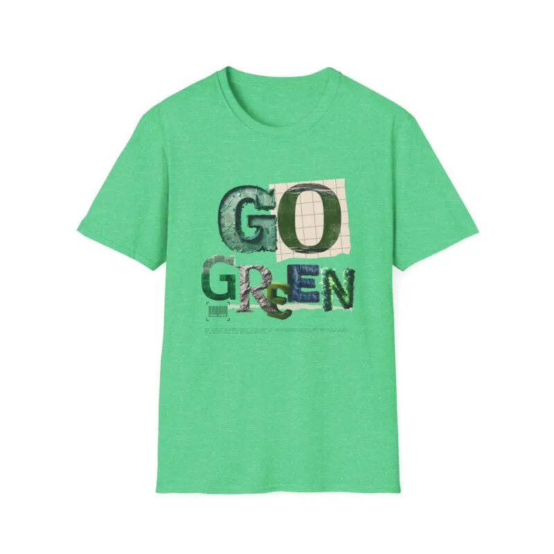 Go Green - Eco-Friendly Unisex Softstyle T-Shirt - 'GO GREEN' & 'Create Less Waste, Make More Memories' $17.88