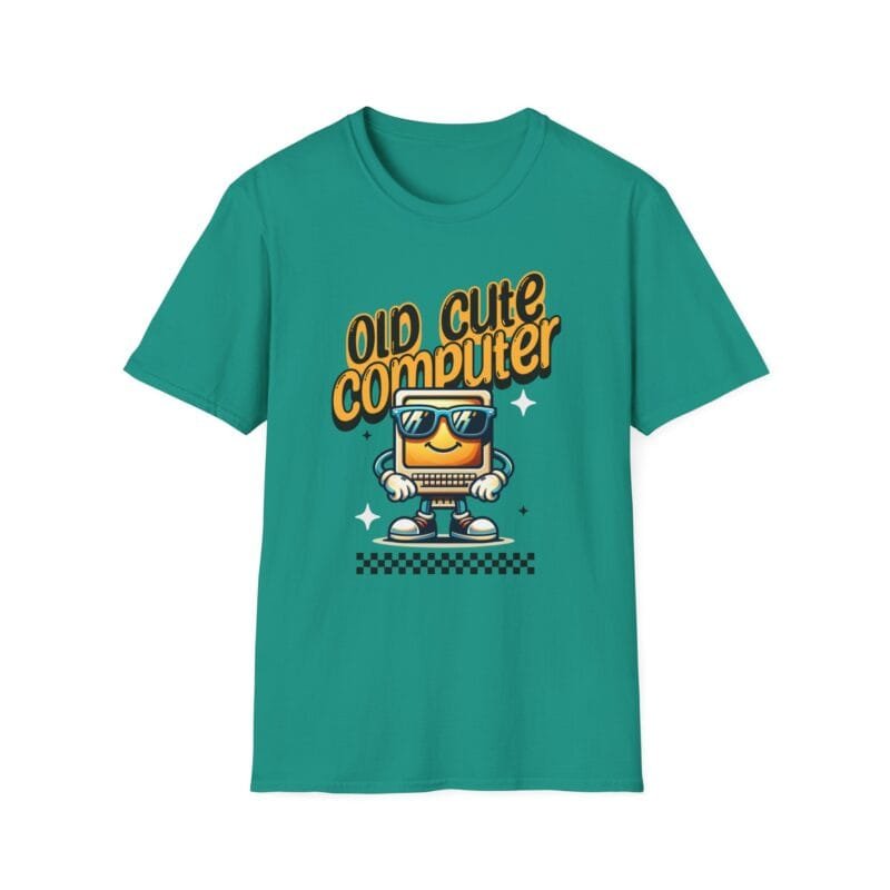 Old Cute Computer - Retro Computer T-Shirt - Unisex Softstyle Tee, Nostalgic Gift for Tech Lovers, Funny Graphic Shirt, Ideal for Birthdays, Casual Wear $17.88