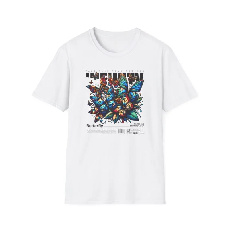 Infinity Butterfly - Butterfly Art Unisex Softstyle T-Shirt - Eco-Friendly Graphic Tee for Nature Lovers $17.88