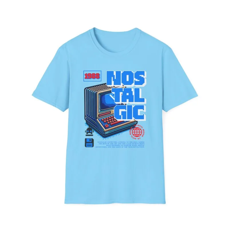 Nostalgic Computer - Vintage Nostalgic T-Shirt, Retro Gamer Tee, 1980s Graphic Shirt, Unisex Gift, Softstyle Casual Wear, Perfect for Celebrations $17.88
