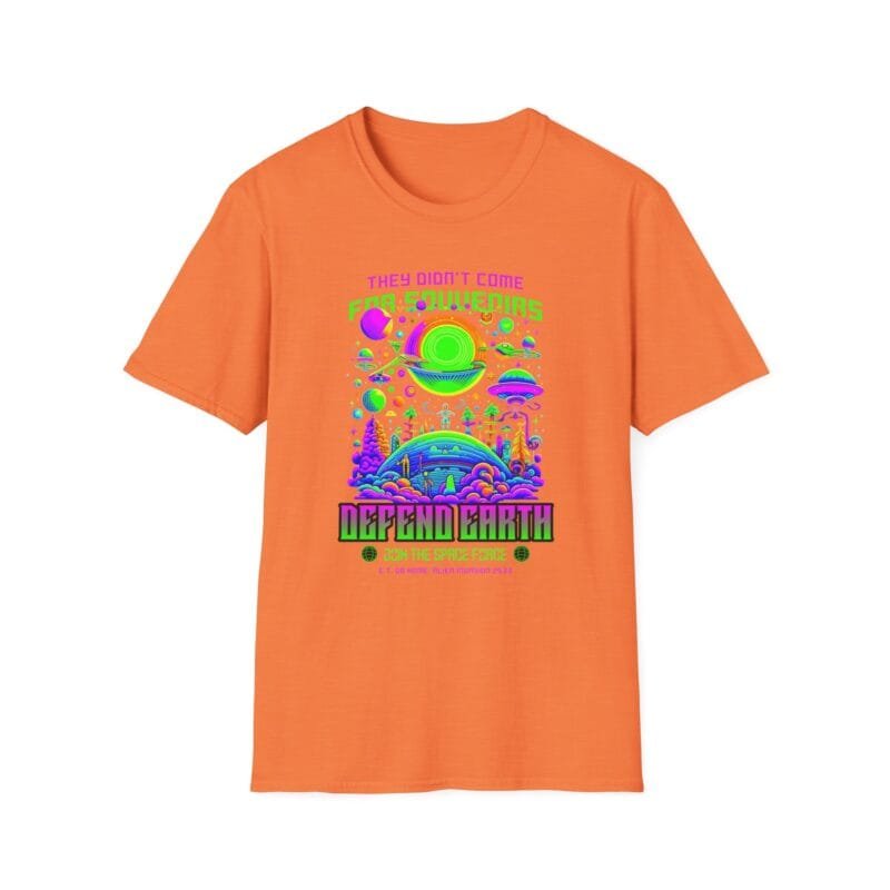 Alien Invasion 1 - Vibrant Graphic T-Shirt - Defend Earth, Unisex Softstyle Tee, Eco-Friendly Fashion, Creative Gift, Casual Wear, Fun Statement Top $17.88