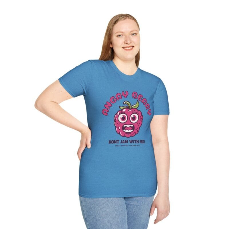 Angry Berry - Funny Unisex T-Shirt with Berry Design, Graphic Tee, Gifts for Friends, Casual Wear, Humor Apparel, Quirky T-Shirts $17.86
