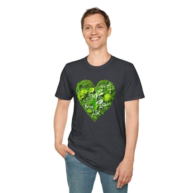 Nature's Heart - Eco-Friendly Heart Design Unisex Softstyle T-Shirt - 'Go Green or Go Home' $17.88